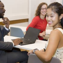 IPAG student in class smiling