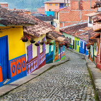The colorful streets of Guatape, near Medellin