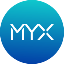 MYX logo in vibrant hues of blue