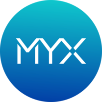 MYX logo in vibrant hues of blue