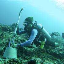 Interns deploying survey equipment
