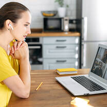 Student taking online course