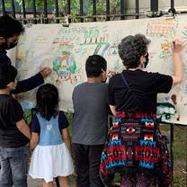 Art Scroll Project at 34 Avenue Open Streets in Jackson Heights 