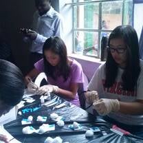 Hands-on experience by Pre-med student volunteers