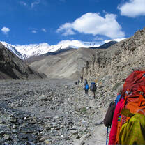 hikers in the Himalaya in India