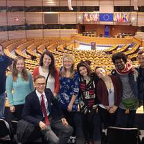 Students visiting the EU parliament