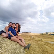 Students on excursion to the countryside students in siena countryside