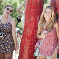 students enjoying sculpture park