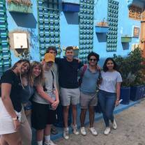 Lankey students in the blue city Chefchaouen, Morocco 