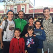 Horizons Abroad teen Spanish immersion students meeting their homestay in San Sebastian.