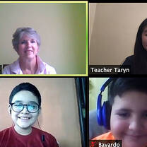 teachers with students in Zoom