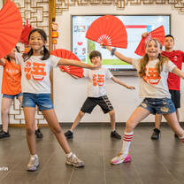 Campers learning Chinese dance 