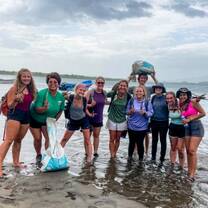 Group beach clean up