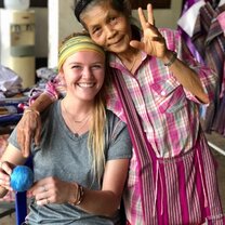 Learning how to make local handicrafts from the community