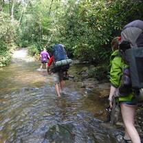 River crossings during first seven-day backpack in Pisgah National Forest