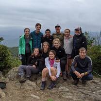 1 of 3 groups backpacking in Pisgah National Forest