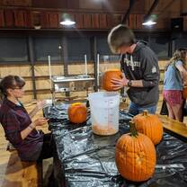 Pumpkin carving on Halloween