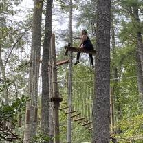 Enjoying the view from the high ropes course