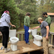 Plumbing lesson at camp