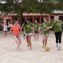 Projects Abroad volunteers play Soccer during their free time on the Galapagos Islands