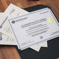 TEYL hard copy certificate with grades transcript