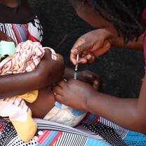 A vaccination is given to a baby