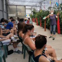 Students visiting a greenhouse company