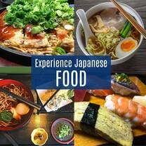 Try new Japanese foods! Pictured here are okonomiyaki, ramen, soba, and nigiri