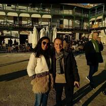 Student visiting Chinchón with his Spanish teacher