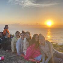Students enjoying the sunset
