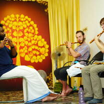 Two students in a flute lesson