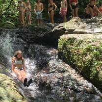 Students at Natural Water Slide 