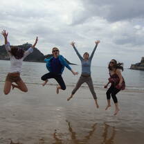 A Group of Volunteers having fun at the beach