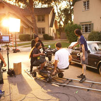 Students filming at Universal Studios