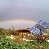 A rainbow over the farm