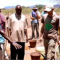 Showing how to plant a tree