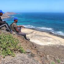 Field technicians bird watching