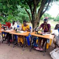 Youths in sewing class