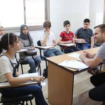 Teaching English to Palestinian kids in Hebron, West Bank 
