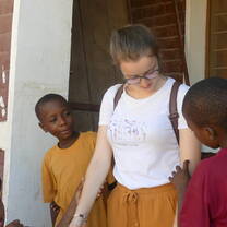 Volunteer with children