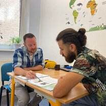 German lesson for one of our volunteers 