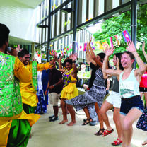 International students dancing at International Café
