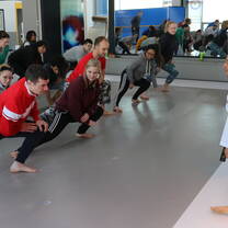 Students stretching