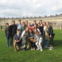 Gap students group photo visiting the Royal City of Bath