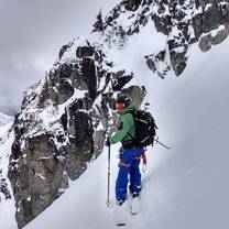 view of skier on mountain