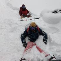 Relaxing in the powder!