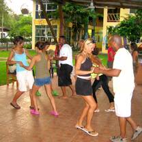 Students of all ages learning to dance Salsa!