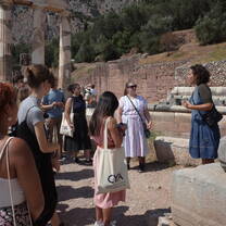 Group of students on-site at delphi