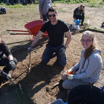 Students on-site at excavation