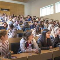 Students in a lecture theatre 